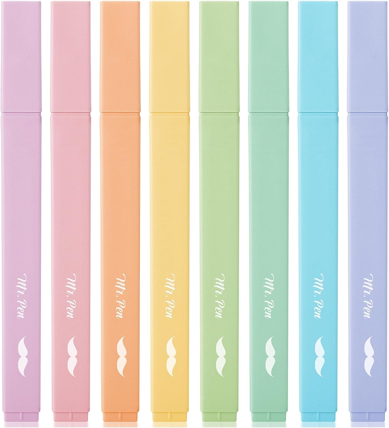 Mr. Pen- Aesthetic Highlighters, 8 pcs, Chisel Tip, Pastel Colors, Cute Highlighters Assorted Colors