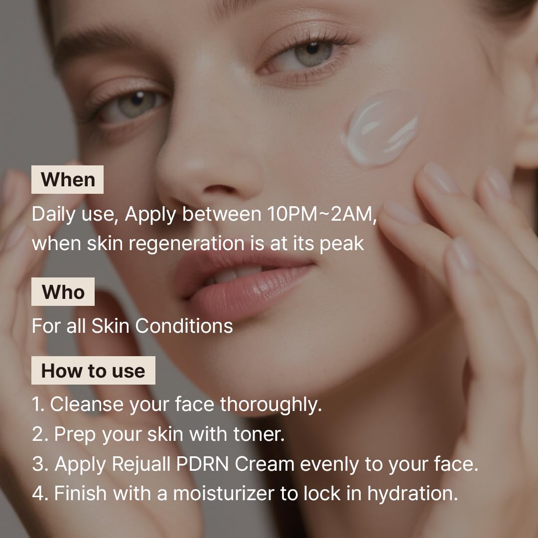 Dr. Reju-All Advanced PDRN Rejuvenating Cream 0.7oz (20g) | 99% Purity PDRN Salmon DNA, Collagen Gel Skin Repair Cream with Hyaluronic Acid & Niacinamide for Glass Skin | Night Routine Korean Skincare