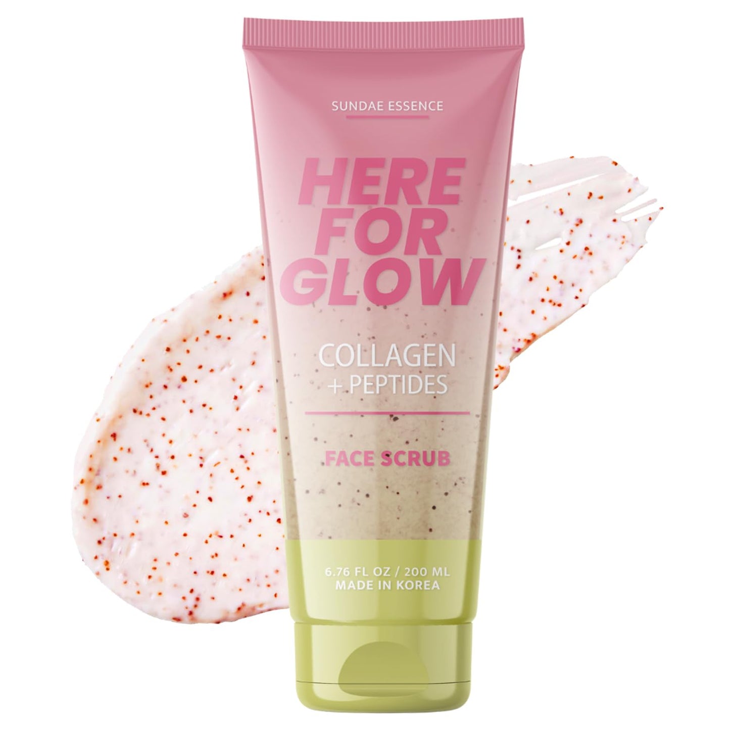 Collagen Facial Scrub - Dermatologist Tested, Anti-Aging, Hydrates & Improves Firmness, Korean Skin Care, 95% Natural, Clean Beauty, Non - GMO, Cruelty - Free - 1 Pack