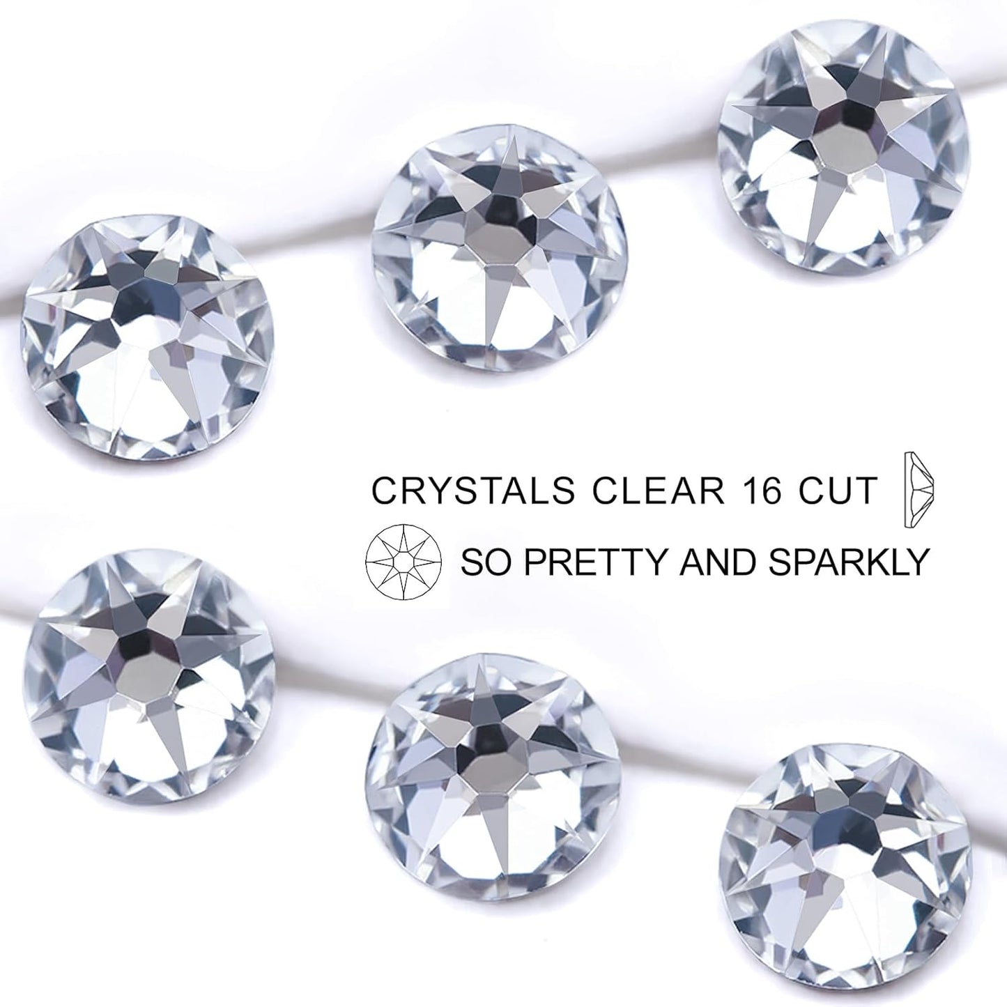 Novani 500pcs Clear Rhinestones Flat Back Round Rhinestone Style 2088 Sparkly Crystal Gemstones for Nail Art and Crafting,SS12(3.0-3.2mm