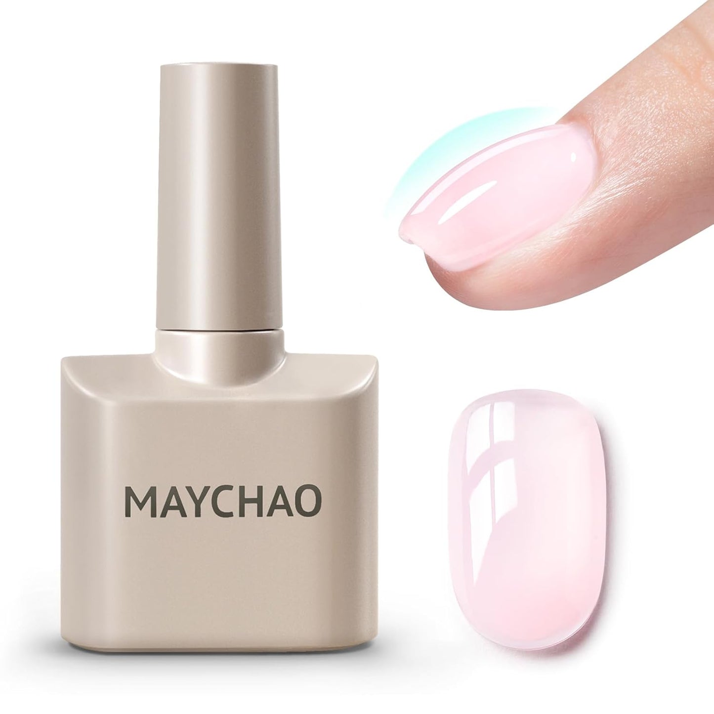 MAYCHAO Creamy Pink Builder Gel for Nails, 15ml Light Pink Nail Strengthener in a Bottle, Nail Extension Hard Gel, Soak Off Long Lasting UV Light Cure