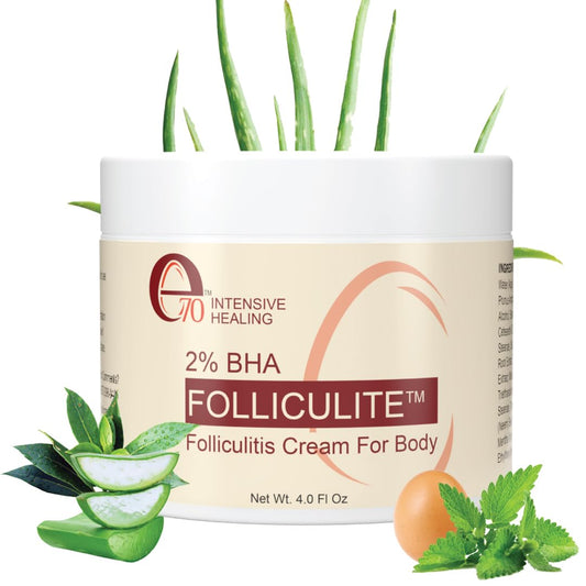 Folliculitis Cream – Folliculitis Treatment for Red Bumps, Ingrown Hairs & Razor Irritation – 2% BHA, Tea Tree, Salicylic Acid, Turmeric & Aloe – Scalp Acne treatment (4 oz)