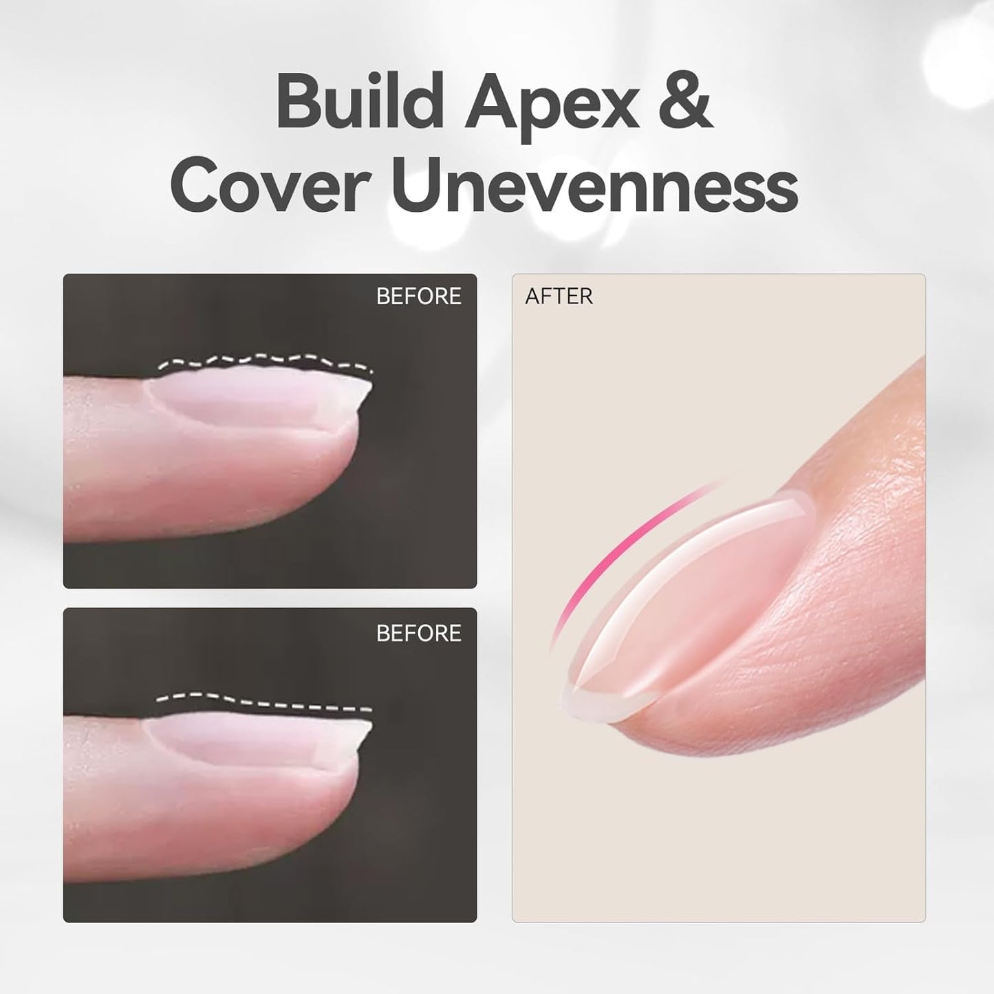 Vishine 2 Pcs Clear Builder Gel 8-in-One Clear Gel Builder for Nail Thickening Natural Nails Transparent Extension Hard Gel Polish Rhinestone Glue for Nail Art Base Coat Needed 16ml