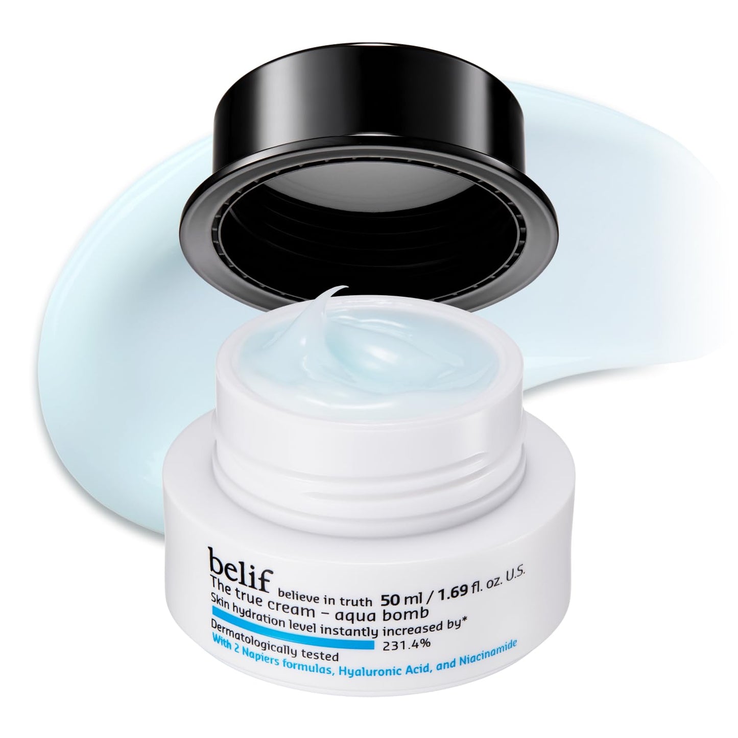 belif Aqua Bomb – Daily Niacinamide Hydrating Moisturizer, Lightweight Plumping Facial Cream with Hyaluronic Acid & Squalane, Cooling Effect, Anti-Aging, Korean Skincare, 1.68 fl oz (50ml)