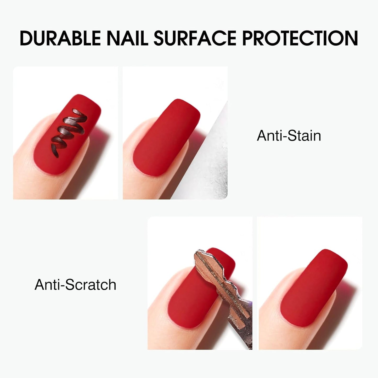 VENALISA 2 Pcs No Wipe Matte Top Coat and Glossy Gel Top Coat Set- High Shiny Long Lasting Clear Gel Nail Polish Kit, Soak Off Nail Art Home and Professional Manicure