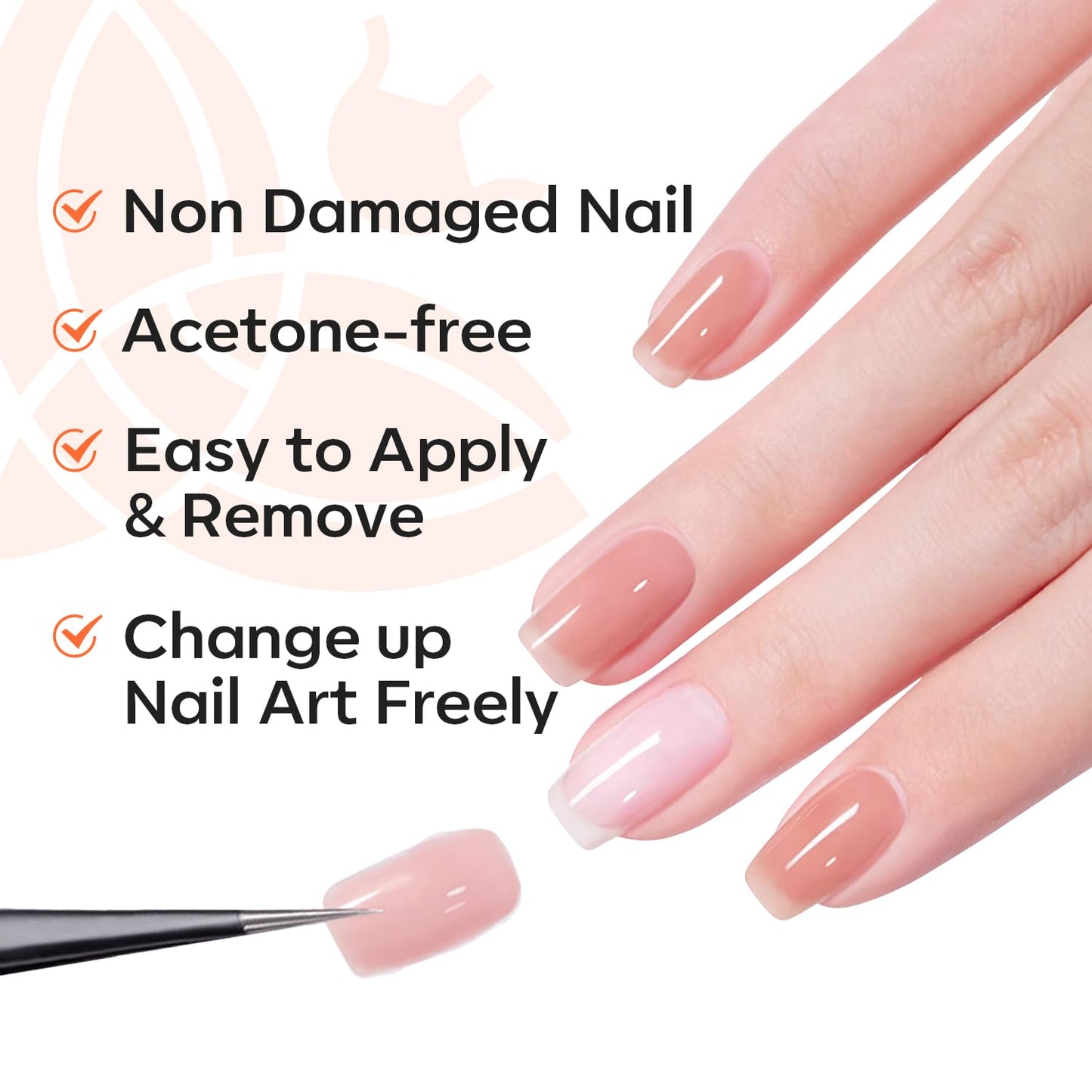 modelones Lamp Free Peel off Gel Base Coat, Peelable Base Coat for Gel Nail Polish Easy Removal Foundation for Beginner Practice Nail Protection without Damage Nails, 10ml