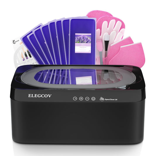 Paraffin Wax Machine for Hand and Feet, 4500ml Paraffin Warmer with 8 Pack Paraffin Wax Refills, Precision Temperature Control for Reservation Paraffin Wax Bath, Fast Wax Meltdown, Black