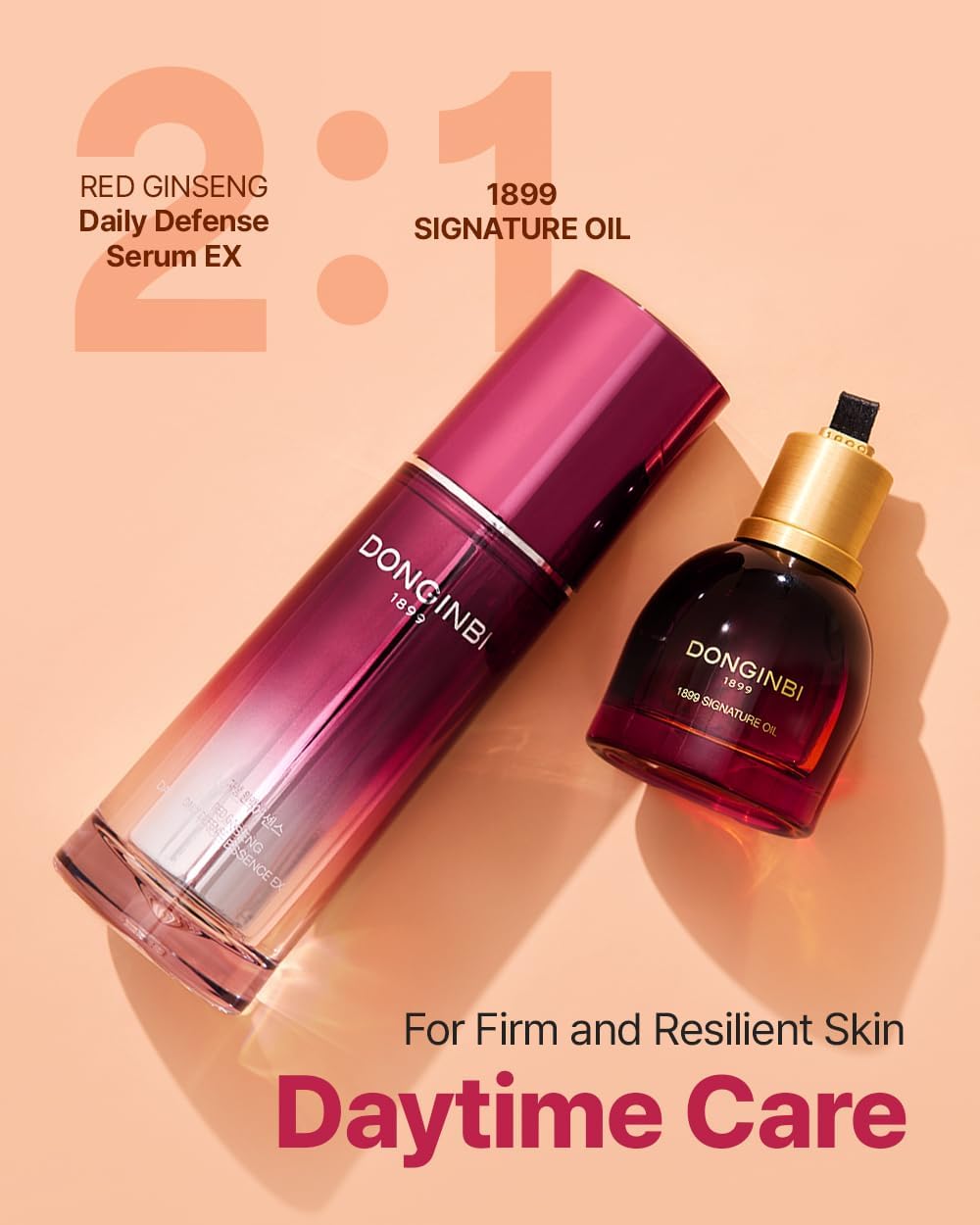 Donginbi Red Ginseng Daily Defense Essence - Firming & Skin Barrier Repair Serum for Dry Skin, Korean Red Ginseng Essence, Korean Skin Care Gifts for Women, 1.01 floz / 30ml