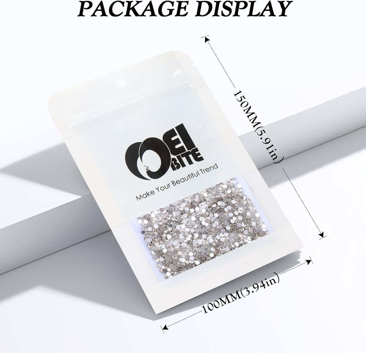 Crystal Clear Flatback Rhinestones, Glass Rhinestones for Nail Art and Craft, Glue Fix, Loose Crystal Gemstones(Crystal, SS3, 2880pcs, 1.3-1.4mm)