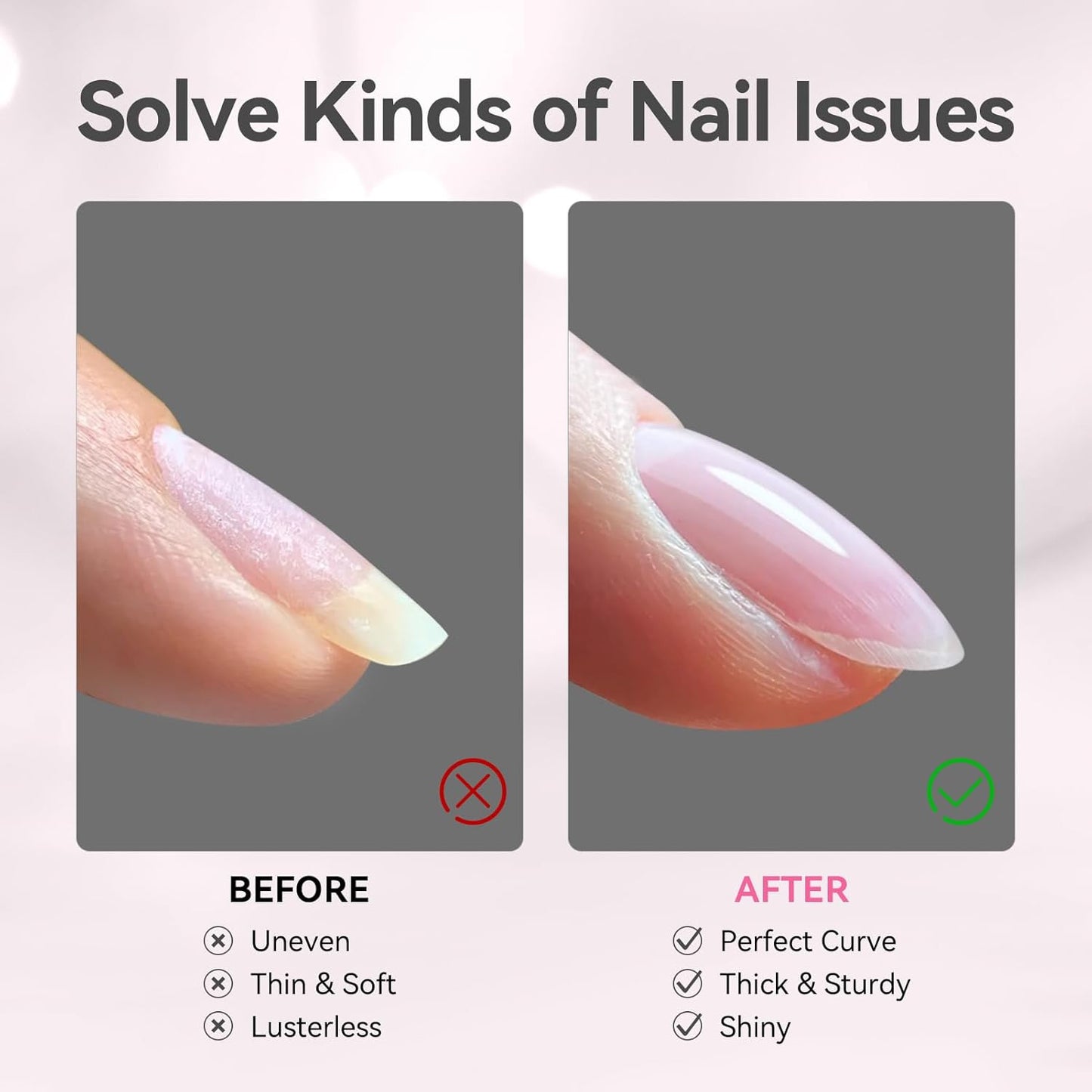 BORN PRETTY Builder Gel for Nails, 8-in-1 Milky Pink Clear Builder Nail Gel for Nail Apex and Gel Extension Strengthener, Nail GLue Gel Hard Gel Base Rhinestone Nail Glue Gel in a Bottle 15ml