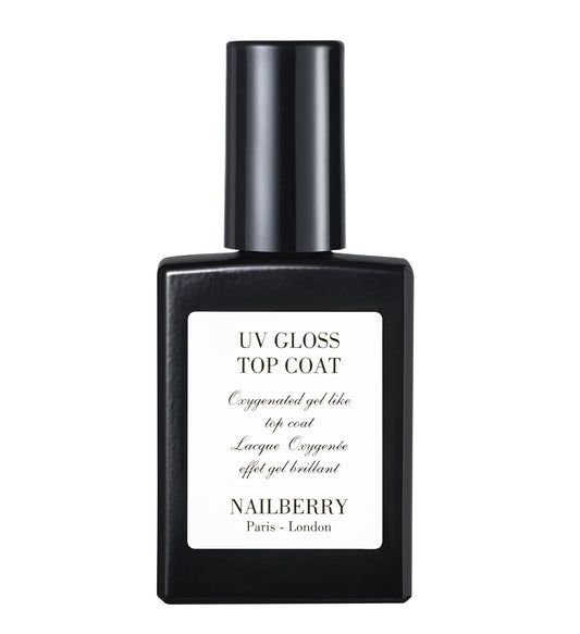 UV Gloss Top Coat | Gel-Like Finish Nail Top Coat | Fast Drying Without UV or LED Lamps | Chip-Resistant, Oxygenated Gloss Top Coat | Vegan | Certified Halal & Cruelty Free | 25-Free | 15 ml
