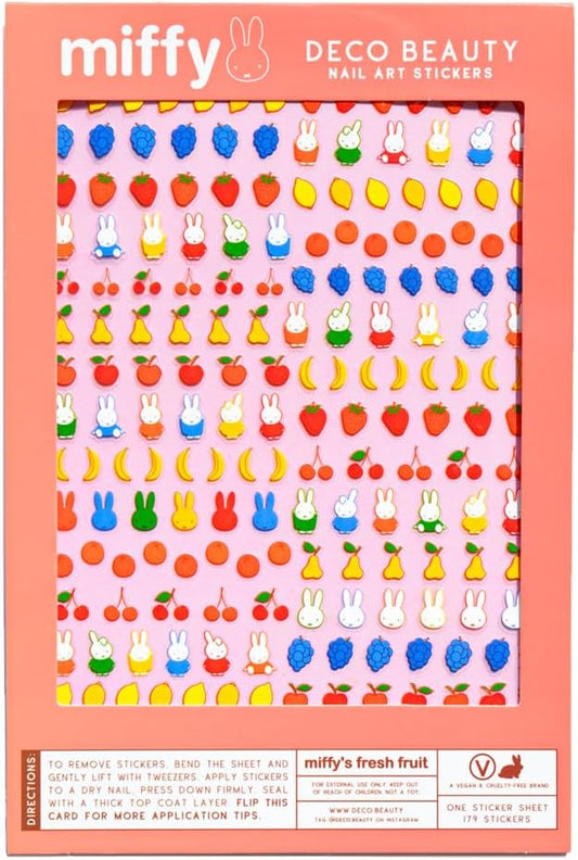 Miffy's Fresh Fruit Nail Stickers - Lightweight & Easy-to-Apply Nail Art with Trendy Designs - Durable & Long-Lasting Nail Stickers for Women, Ideal for DIY Manicures & Salon-Quality Nails