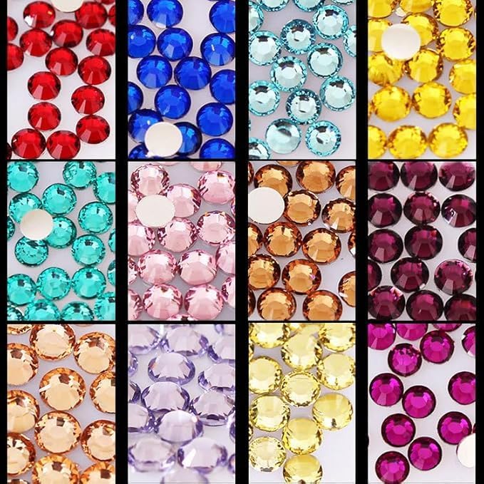 Rhinestones for Bedazzling with B7000 Glue, Pink and Navy Blue 2mm - 6mm (SS8-SS30) Non-Hotfix Flatback Dark Blue Diamonds Kit, Nail Crystals Gems Beads for Bedazzle Crafting, DIY Art Decoration