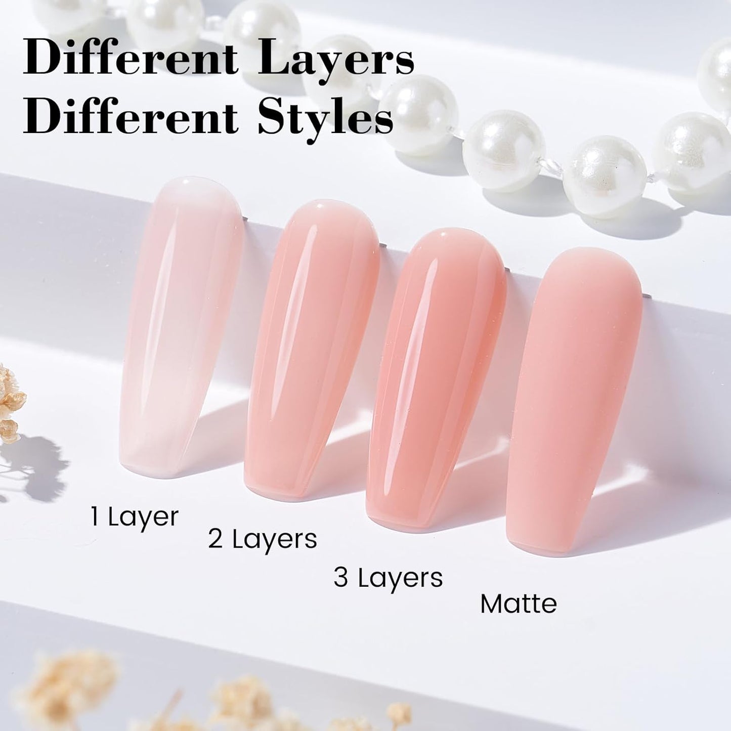 HEMA and TPO Free Light Nude Pink Gel Nail Polish - 18 ML Jelly Sheer Pink Orange Nail Polish Gel, Long Lasting Neutral Clear Blushed Apricot Color Soak Off Cured for Home Nail Art Salon DIY