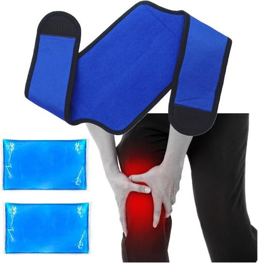 Knee Ice Pack for for Injury, Reusable Hot Cold Ice Gel Pack for Swelling, Muscle Soreness, Joint Pain, Flexible Knee Ice Pack Wrap Cold Compress for Replacement Surgery, Sprains, Arthritis
