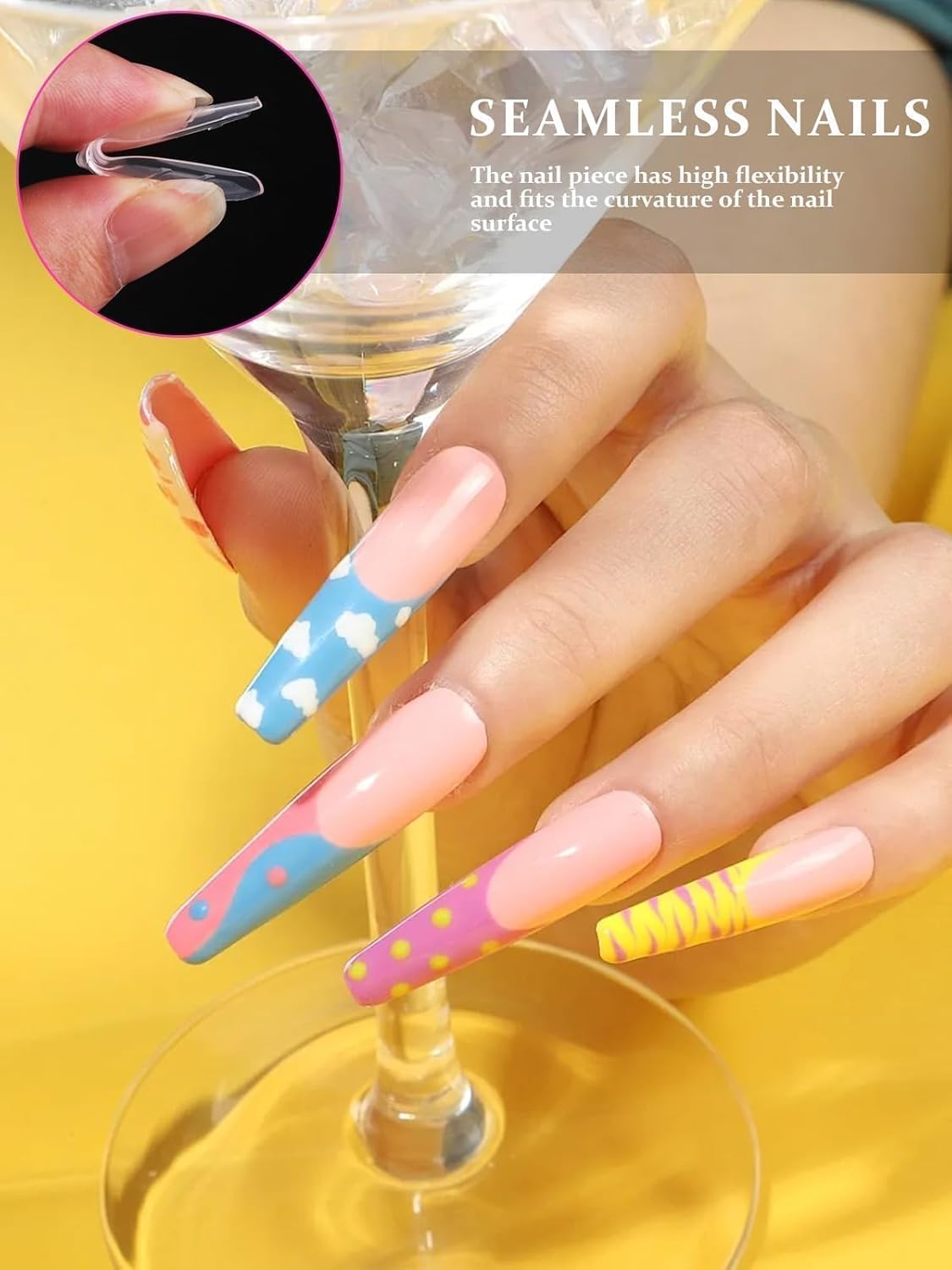 EBANKU Coffin Dual Nail Forms for Poly Extension Gel, 120 PCS Structure Builder Nail Gel Nail Molds for Solid Nail Gel Glue Poly Gel Nail Art Design Salon&DIY-12 Sizes