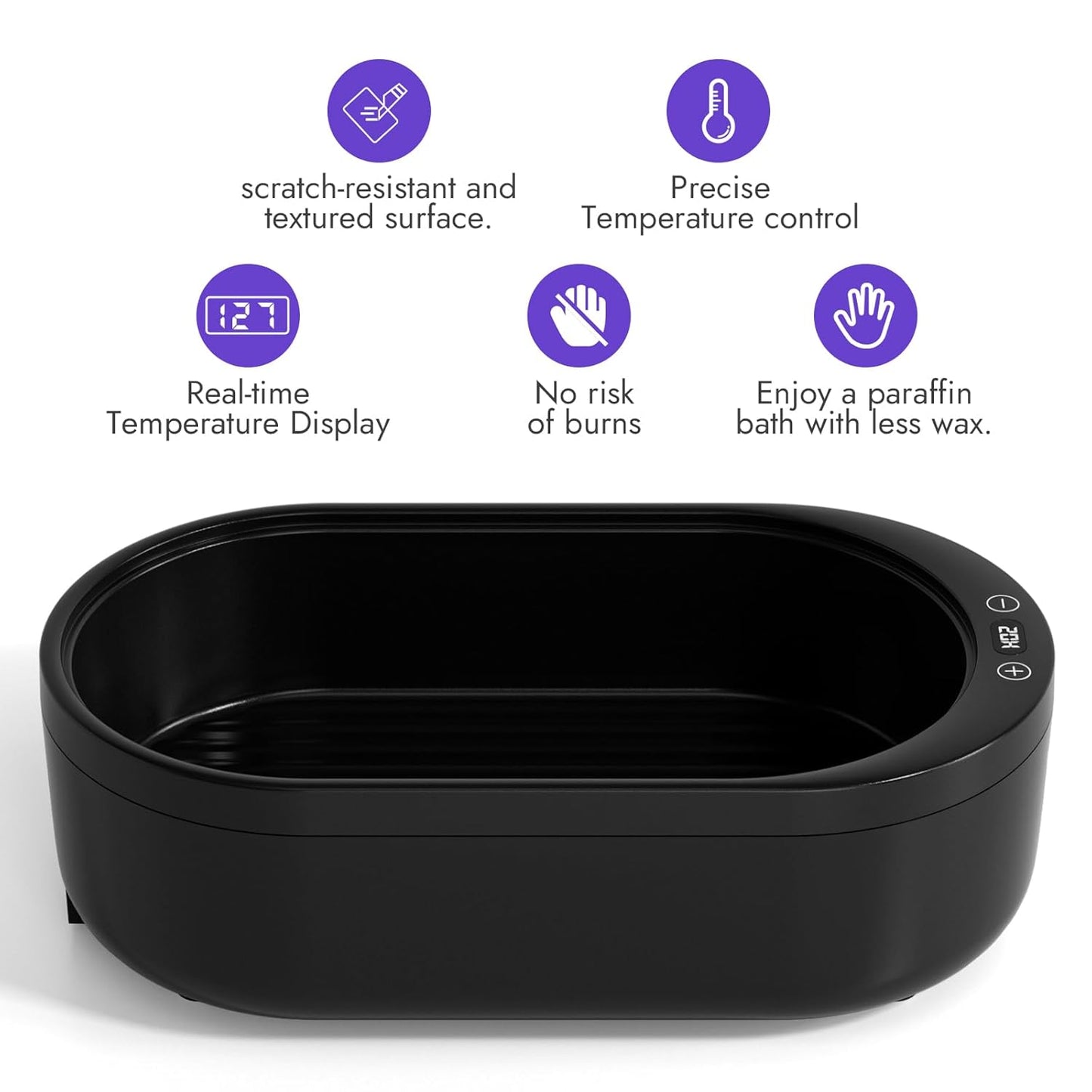 Small Paraffin Wax Machine for Hands - Small Size Hand Wax Paraffin Machine 2000ml With 3 packs of Paraffin Wax Kit Digital Display Screen for Paraffin Bath