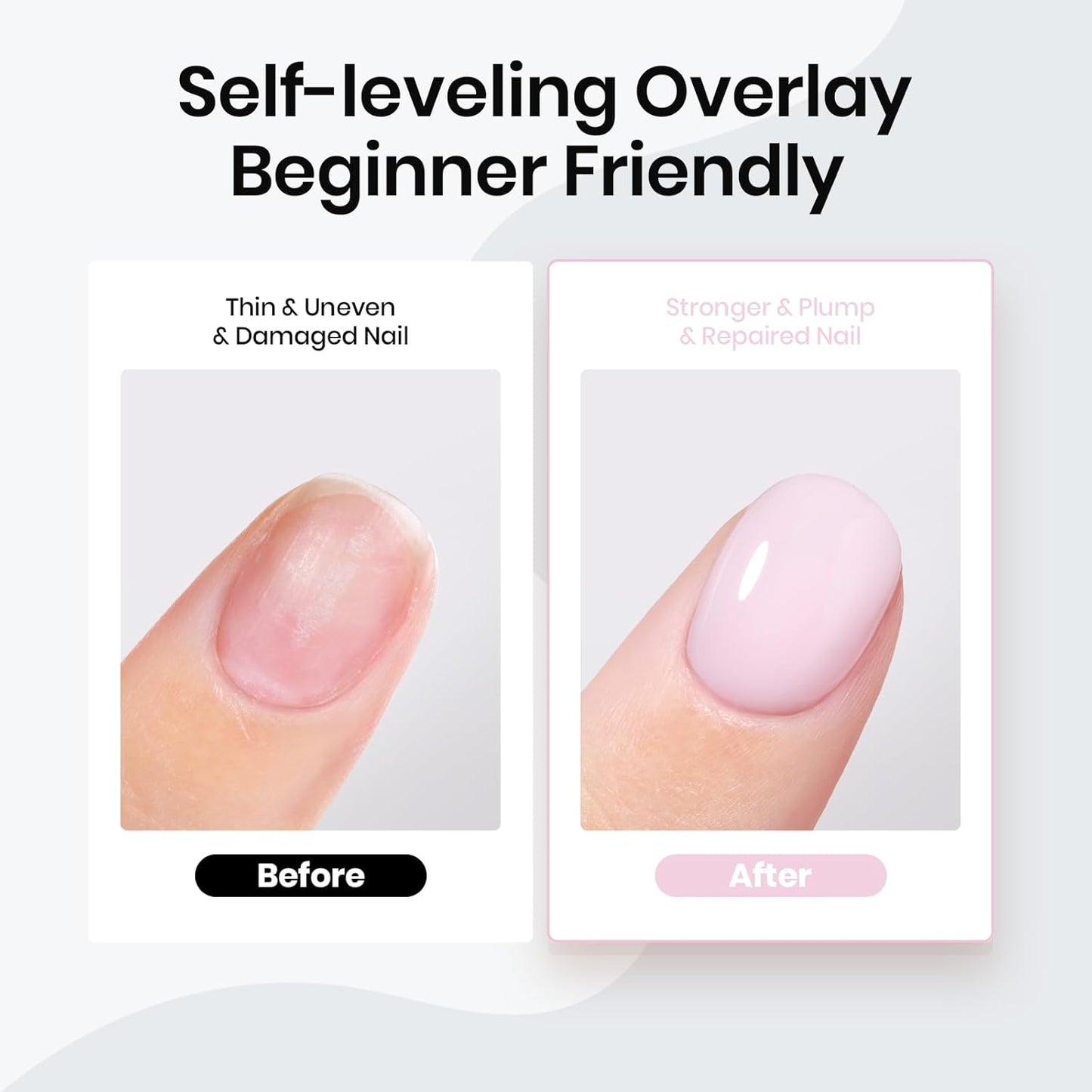 Product image Beetles Rubber Base Gel Polish, 1pc 15ml Sheer Light Pink Nail Polish Color Gel Base Coat, Natural Jelly Nude Nail Strengthener Subtle Elegance Soak Off UV LED Needed