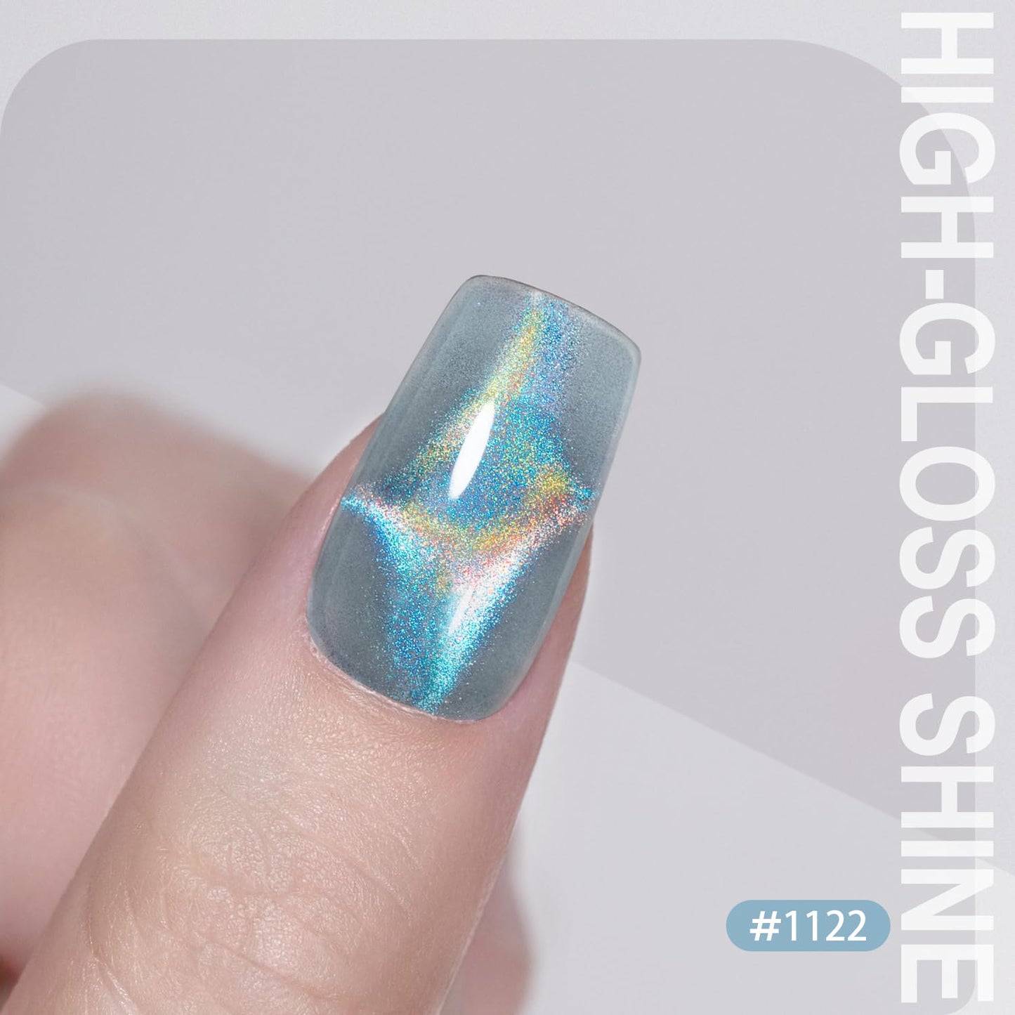 RARJSM Blue Aurora Cat Eye Gel Nail Polish Multichrome Green Orange Color Glitter Candy Glass Diamond Cat Eye Gel Polish with Magnet Stick Soak off UV LED Curing Requires Home Salon Diy Nail Art