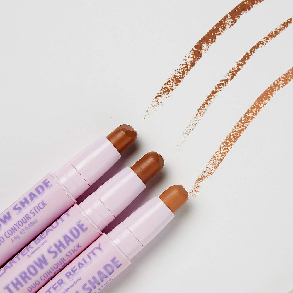 Carter Beauty By Marissa Carter Throw Shade Duo Contour Stick- Adds Definition To The Face - Conceals And Corrects The Complexion - Easily Blendable - Cruelty-Free - Medium - 0.08 Oz