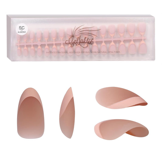 French Tip Press on Nails 160PCS with 5 Strips, 16 Sizes Pre-applied Primer Fake Nails - No Need to File, 5 Colors Short Almond Tips, DIY Glue on Nails Kit for Women, Gift Set