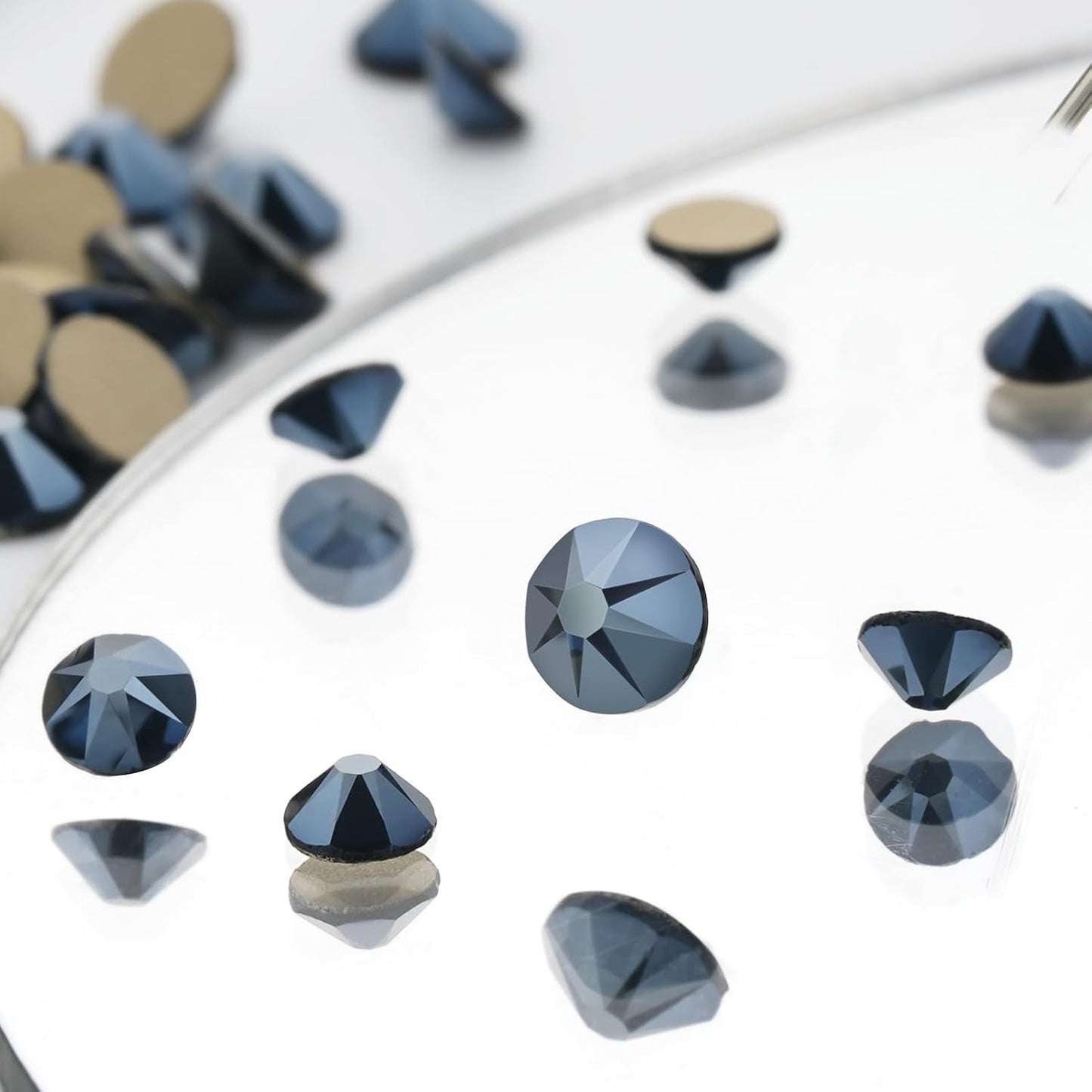 Novani Shiny Black Rhinestones 1440pcs Flat Back Round Rhinestone Style 2088 Sparkly Crystal Gemstones for Nail Art and Crafting SS16,3.8-4.0mm