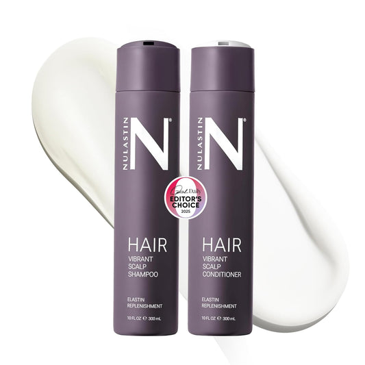 NULASTIN Strength & Shine Hair Duo – Vibrant Scalp Conditioner (10 fl oz) & Rejuvenating Hair Serum (1 fl oz) – Reduce Frizz, Enhance Volume, and Support Hair Growth (2 Pc)