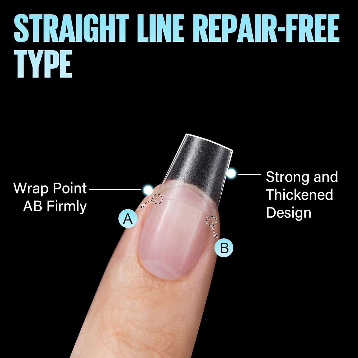 TOMICCA Short Coffin Nail Tips, Acrylic Half Cover Nail Tips Coffin 240Pcs, No C Curve Full Matte Gel Nail Short, Nail Extension Tips for Beginner and Professional 12 Sizes