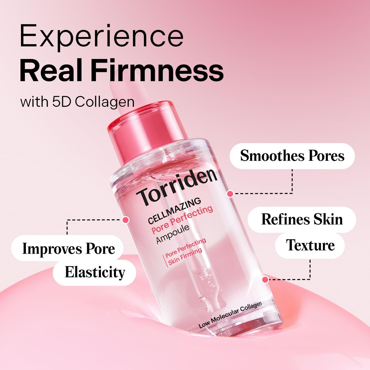 Torriden CELLMAZING Pore Perfecting Ampoule 30ml (1.01 fl.oz.) | Improving Skin Elasticity | 5D Collagen, Peptide Complex, PHA, LHA | Korean Facial Serum, Korean Skin Care