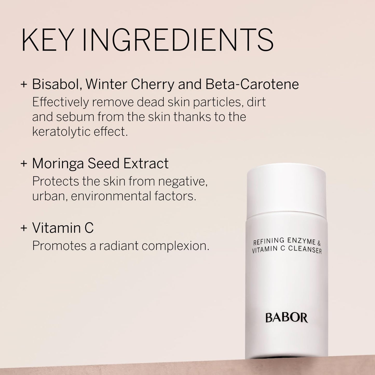 BABOR Refining Enzyme & Vitamin C Cleanser, Travel Enzyme Powder Cleanser, Exfoliating Face Wash Polish, Gentle Facial Scrub to Brighten and Even Complexion, 0.5 oz