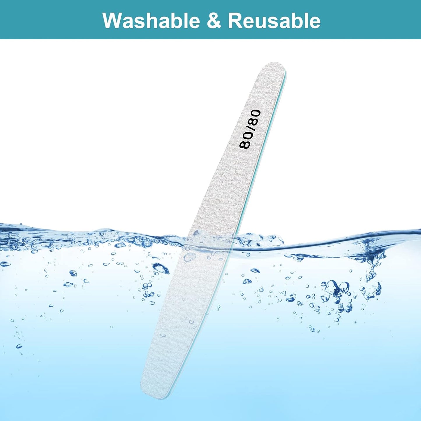 15pcs 80/80 Grit Nail Files for Natural Nails, Double Sided Emery Boards for Nails, Professional Nail Files for Acrylic Nails for Home & Salon (limas para manicura)