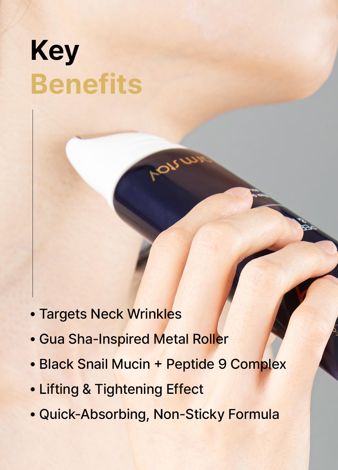 Farmstay Black Snail & Peptide 9 Perfect Facial & Neck Roller Serum – Firming & Lifting, Deep Hydration & Skin Elasticity, Snail Mucin & 9 Peptides for Youthful Glow & Smooth Skin, 100ml