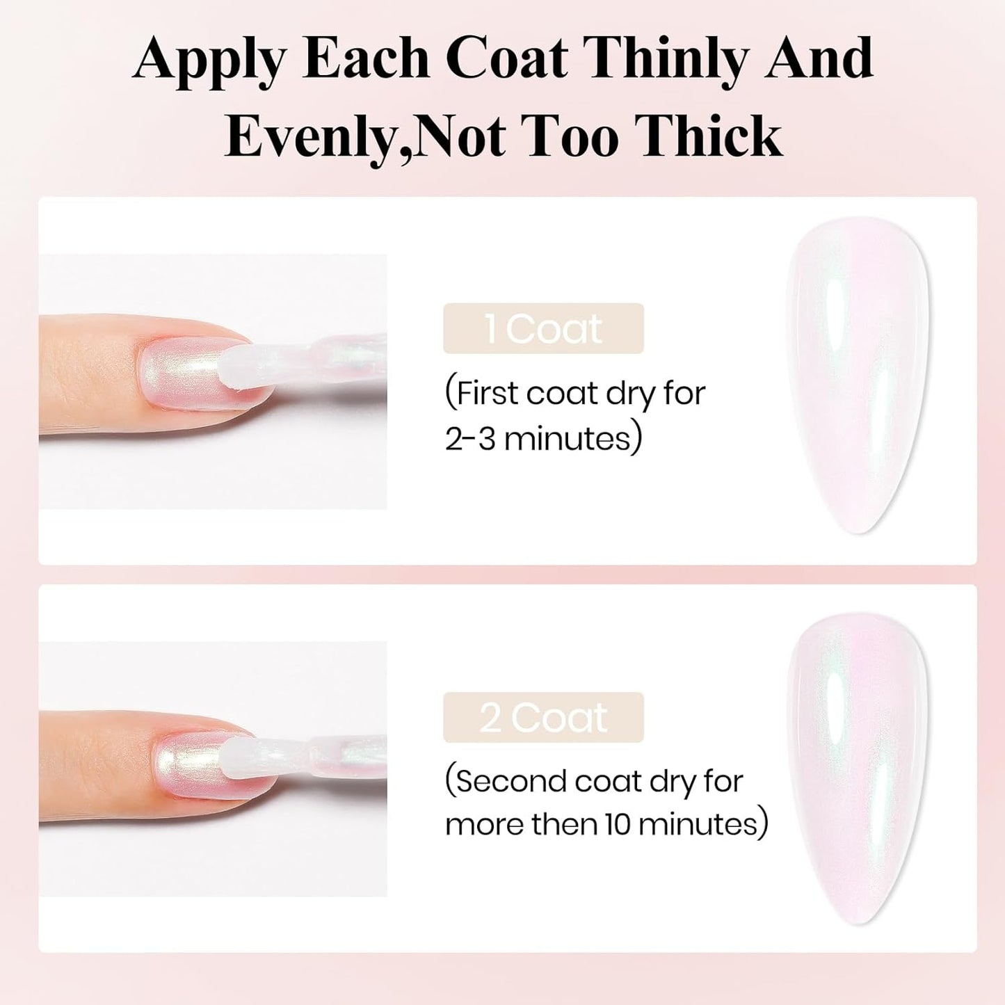 Quick Dry Nail Polish - Mermaid Shimmer Nail Lacquer Pearl White, Green Aurora Effect, Air Dry Fast Fingernail And Toenail Polish, 12ML