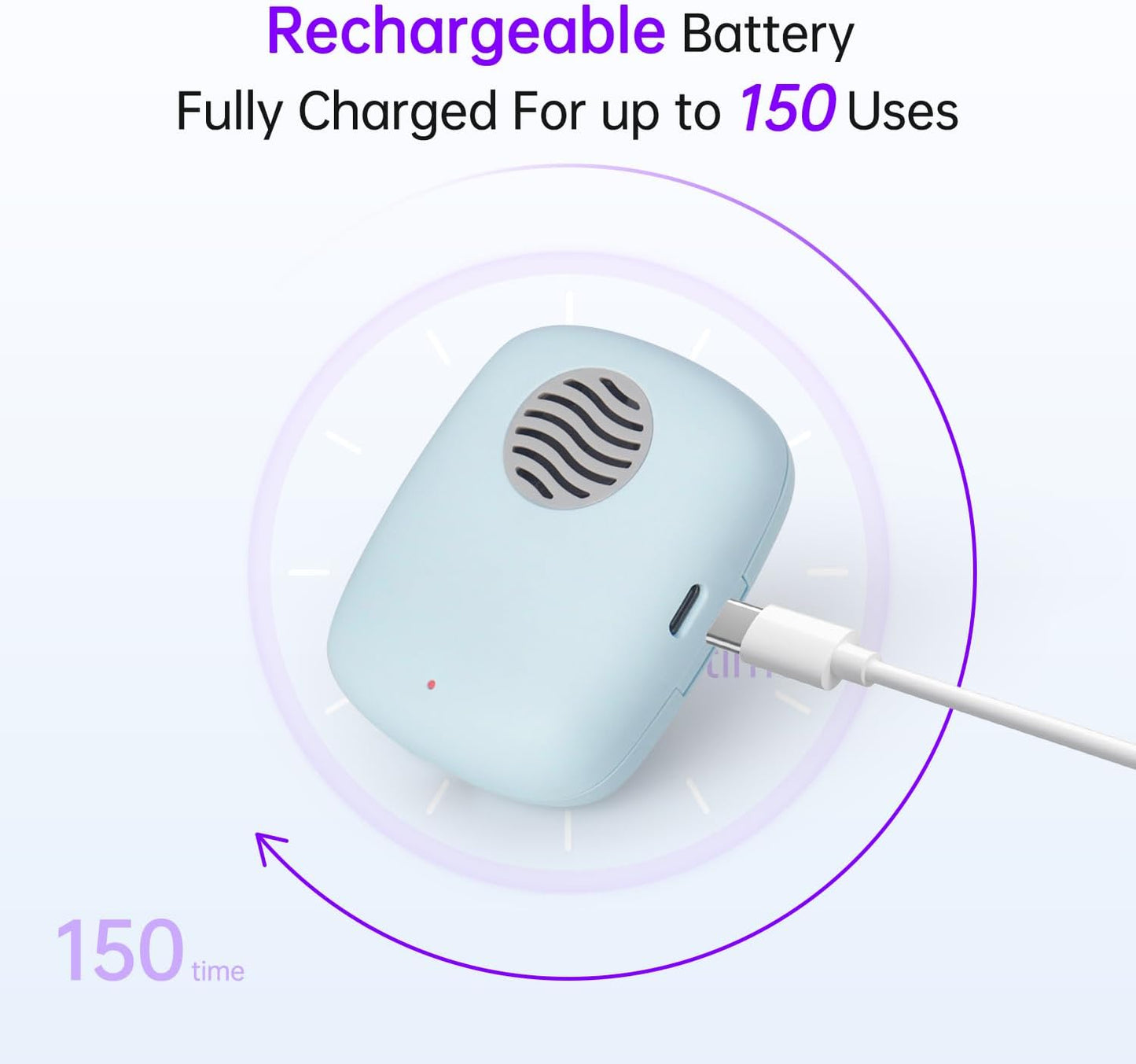 Toothbrush Holder, Toothbrush Cleaner Case, Portable USB Charging Toothbrush Cover with U V-C Light, Travel Toothbrush Holder (Blue-Fan)