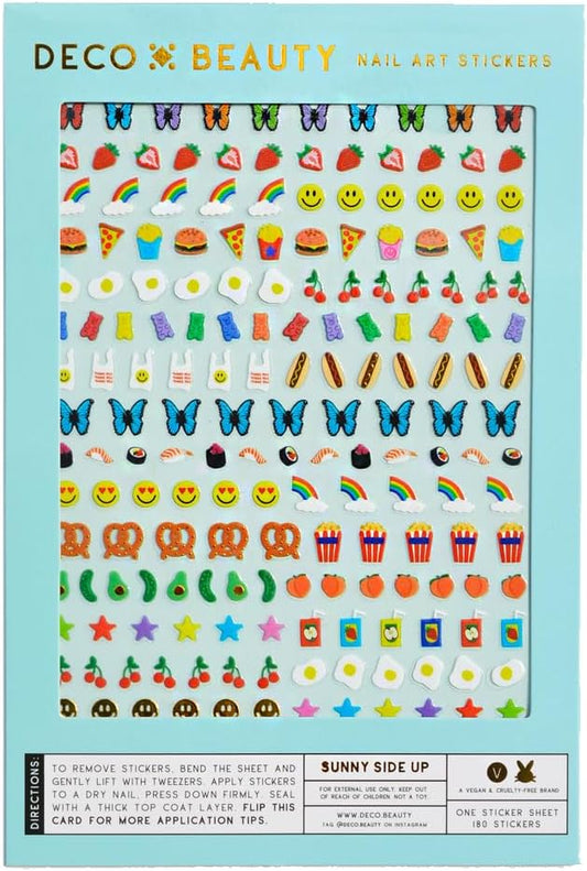 Sunny Side Up Nail Stickers - Lightweight & Easy-to-Apply Nail Art with Cute & Trendy Design - Durable & Long-Lasting Nail Stickers for Women, Ideal for DIY Manicures