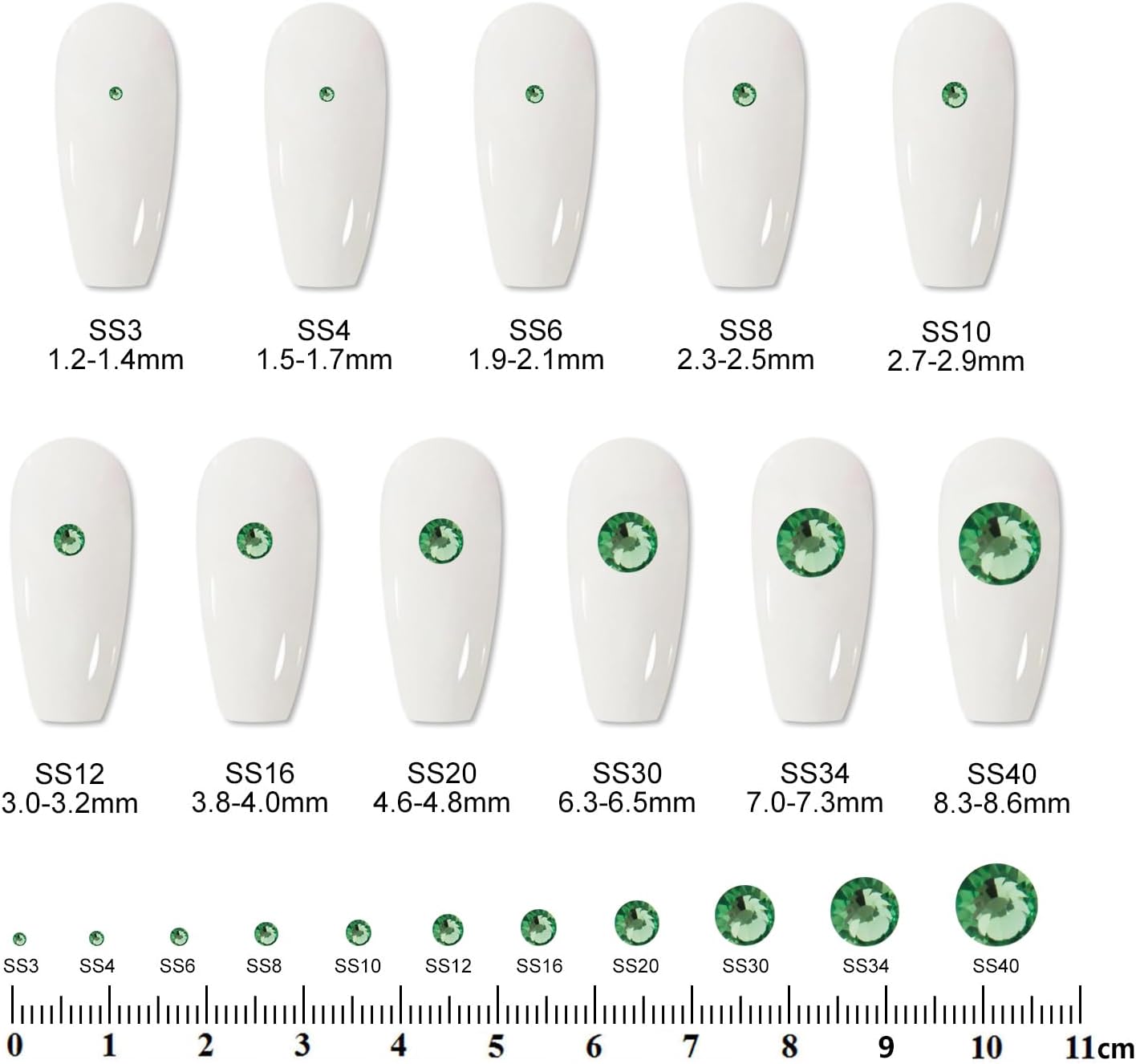 2000 PCS SS20 Flatback Rhinestones,12-Facet Diamond-Cut Glass Gems for Nail Art,Clothing,DIY Crafts,Glue-On Decoration Stones with Silver Backing,Peridot