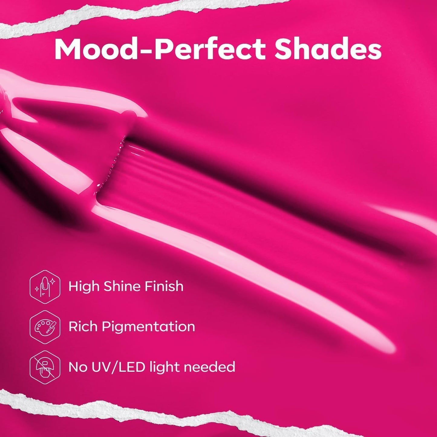 modelones Hot Pink Nail Polish, 15ML Bright Pink Quick Dry Nail Lacquer Strengthener Long Last Shine Fingernail Toe Nail Art DIY Valentine's Day Manicure Gift for Women Girls