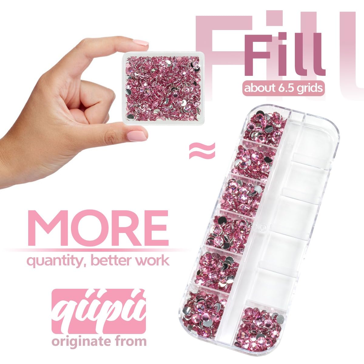 Dark Pink Crystal Resin Rhinestones for Crafting 3mm 4mm 5mm Deep Pink Flatback Stones Non-Hotfix Diamonds Crystals Gems Charms for Nails Face Eyes Makeup Body Tumblers Bottles DIY Crafts Shoes