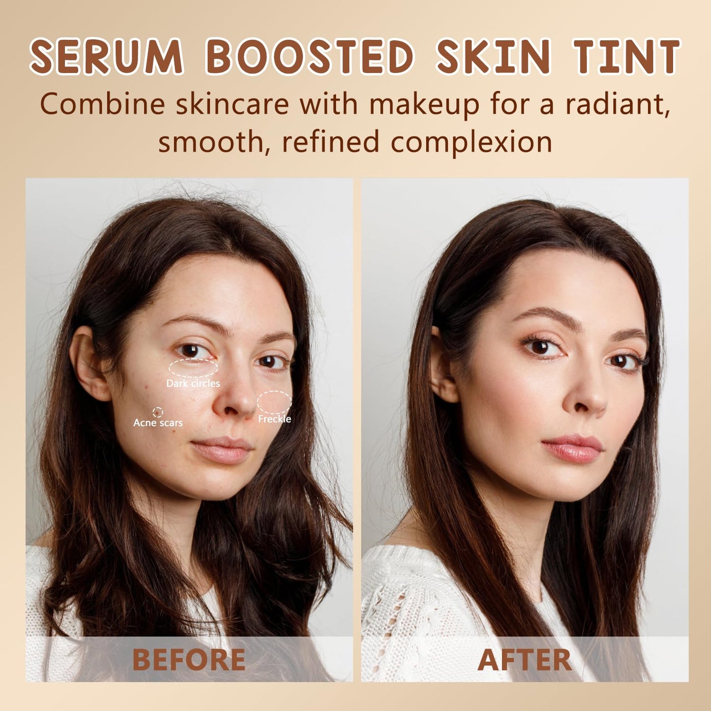 2PCS Foundation Stick Beauty Balm Serum Boosted Skin Tint, Solid Tinted Moisturizing Serum Contour Stick, Natural Fit, Moisturizing ＆ Concealing Foundation Sticks (#06)