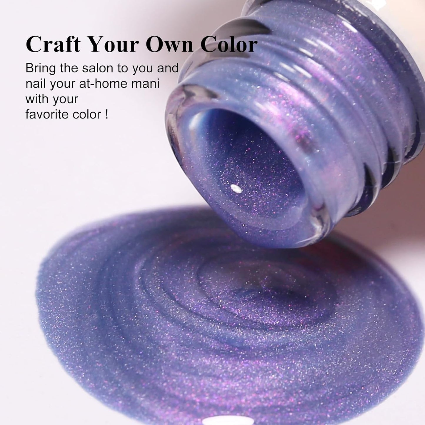 Imtiti Aurora Cat Eye Gel Polish, Pearl Blue Purple Holographic Glitter Magnetic UV Soak Off Gel Nail Polish (0.34 Fl Oz-994)