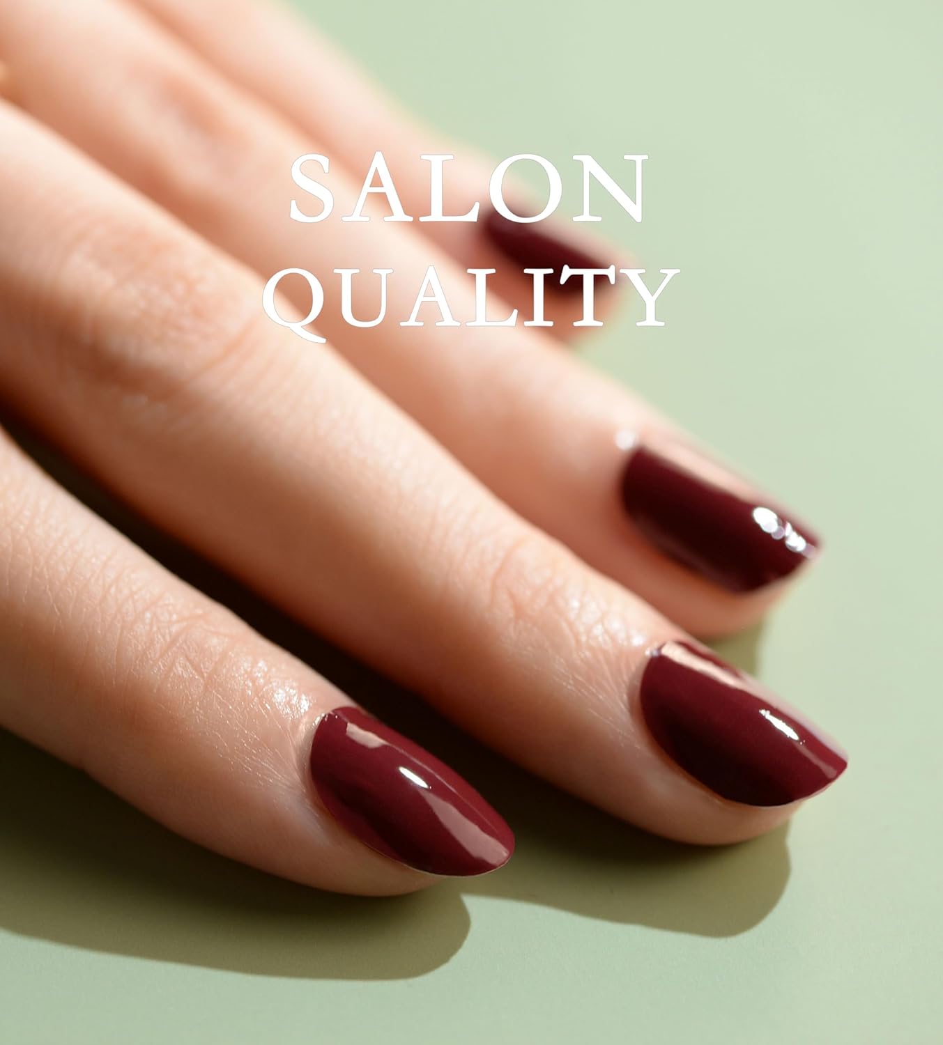 Nail Polish Strips Long Lasting, 20Pcs Wraps, Easy Apply& Remove Salon Quality Gel Nail Stickers (Vineyard Dar Red)