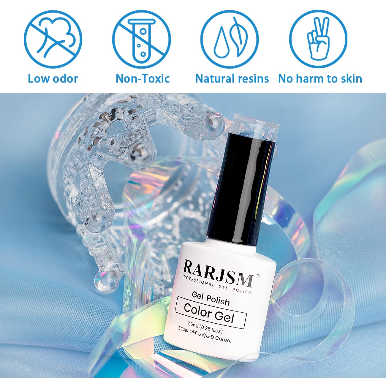 RARJSM Cat Eye Gel Nail Polish, Galaxy Chameleon Magnetic Gel Polish Blue Holographic Glitter Soak Off U V L E D DIY Manicure Art for Salon Designs and Home DIY 7.5ML/0.26fl oz