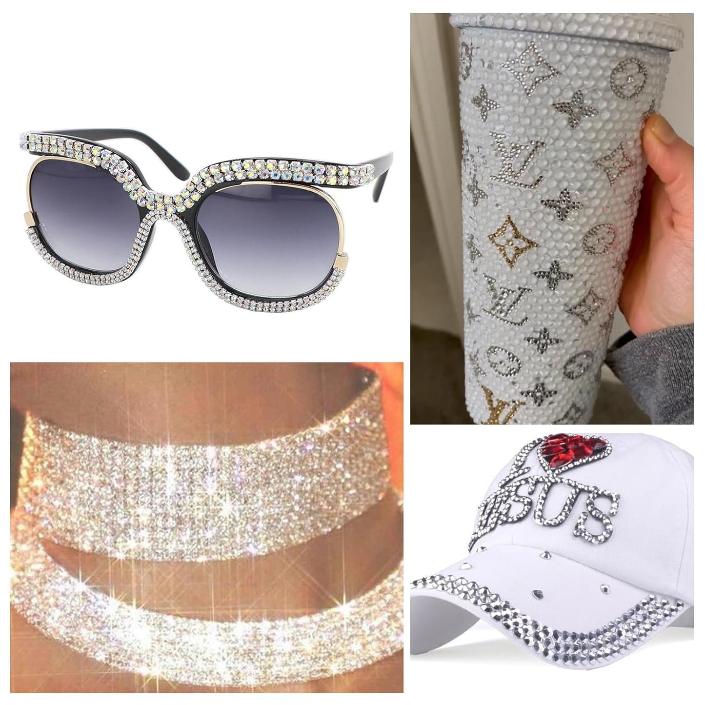 1440Pcs Silver Crystal Rhinestones,Glass Flatback Rhinestones Gemstones for Nail Face Makeup Art Crafts Clothes Decoration -(SS16,4.0mm,Silver)