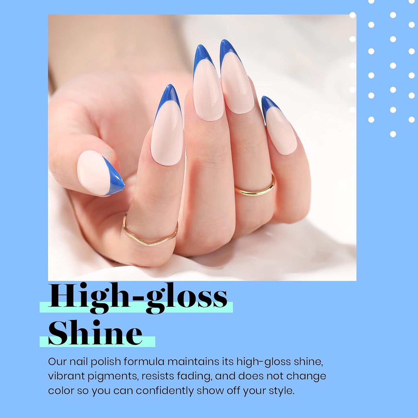 Beetles Blue Gel Nail Polish, 1 Pcs 15ml Cobalt Blue Color All Season Gel Polish Nail Art Manicure Salon Soak Off DIY Nail Uv Design at Home Gift for Women