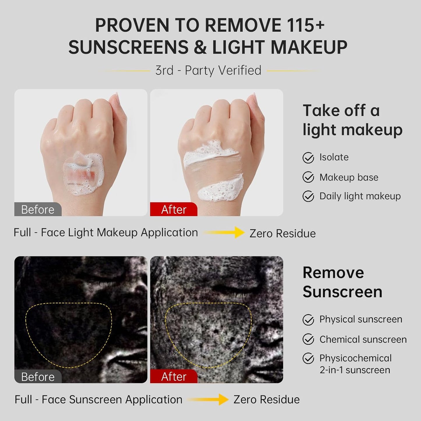 Gentle Exfoliating Face Wash for Deep Pore Cleanser and Blackhead Removal, Facial Cleanser for Oily Skin & Sensitive Skin, Double Cleansing Daily Facial Wash with Hyaluronic Acid + Glycerin, 2 Pack