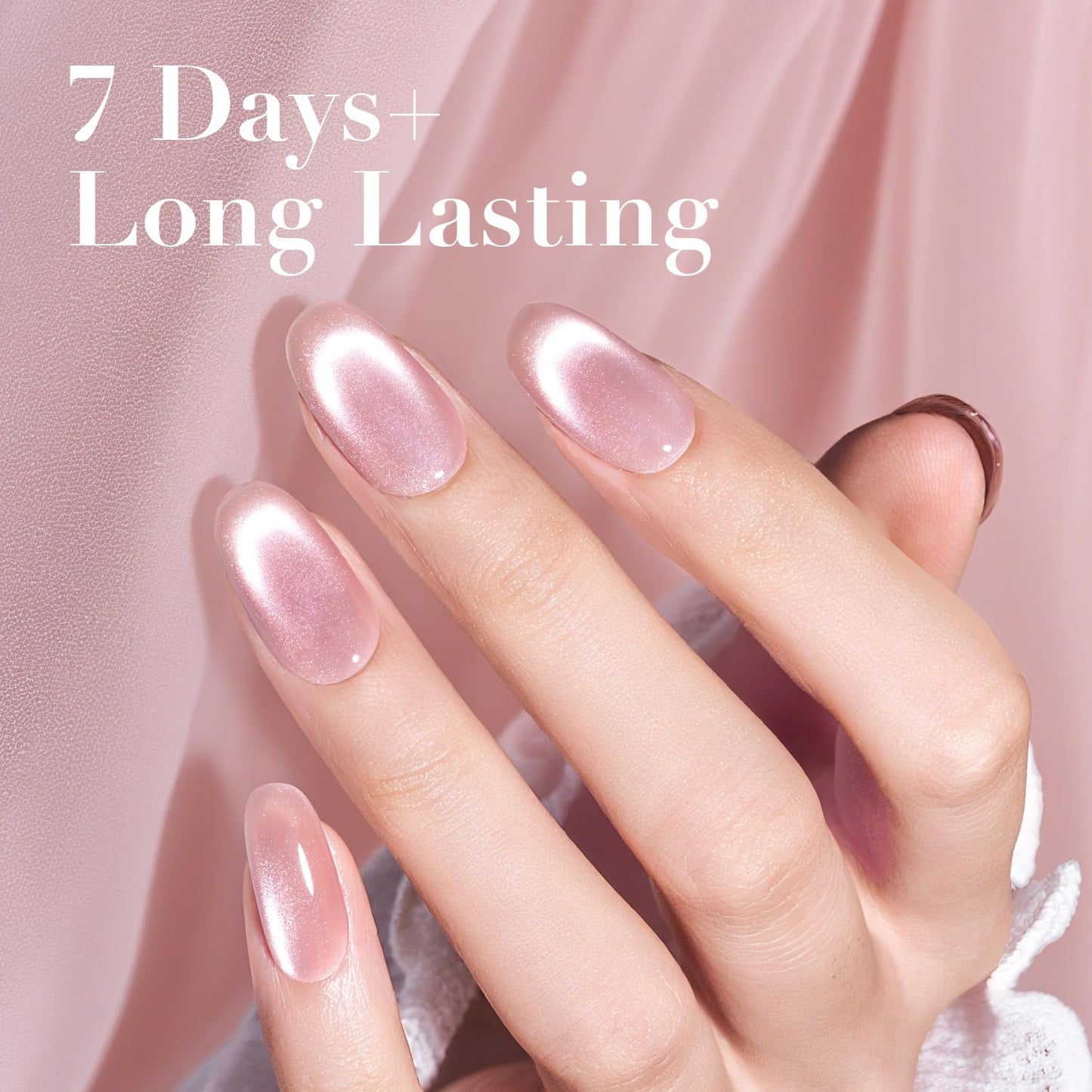 AZUREBEAUTY Cat Eye Nail Polish Quick Dry Nude Glitter Toe Nail Polish Natural Shine Nail Lacquer Salon-Quality for Women Girl Gifts