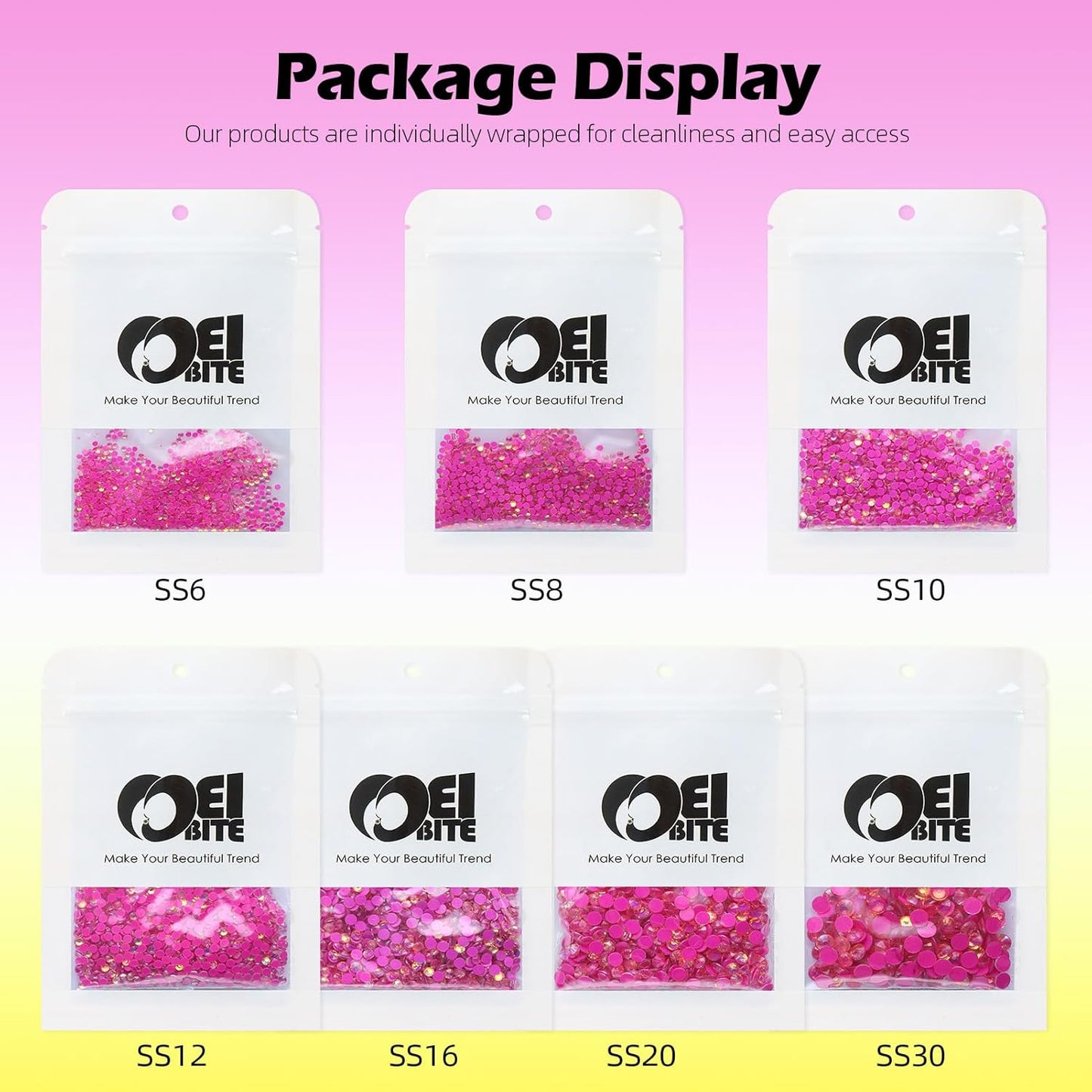 F Rose Flatback Rhinestones, Glass Rhinestones for Nail Art and Craft, Glue Fix, Loose Crystal Gemstones(F Rose, SS12, 1440pcs, 2.9-3.0mm)