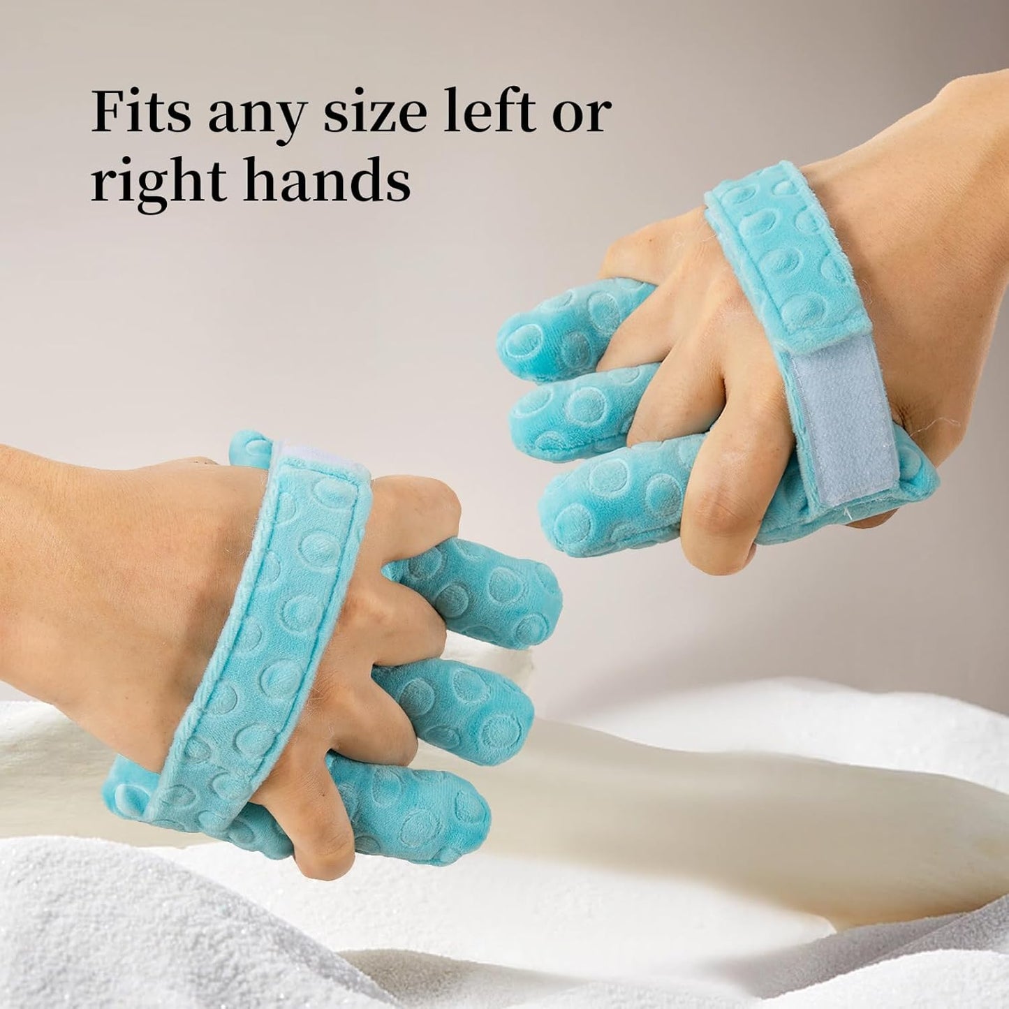 Adjustable Removable Finger Separator Protector Hand Contracture Cushion Padding Pillow Prevention Aid Training Tool With Fingers Hands Splints (Blue)