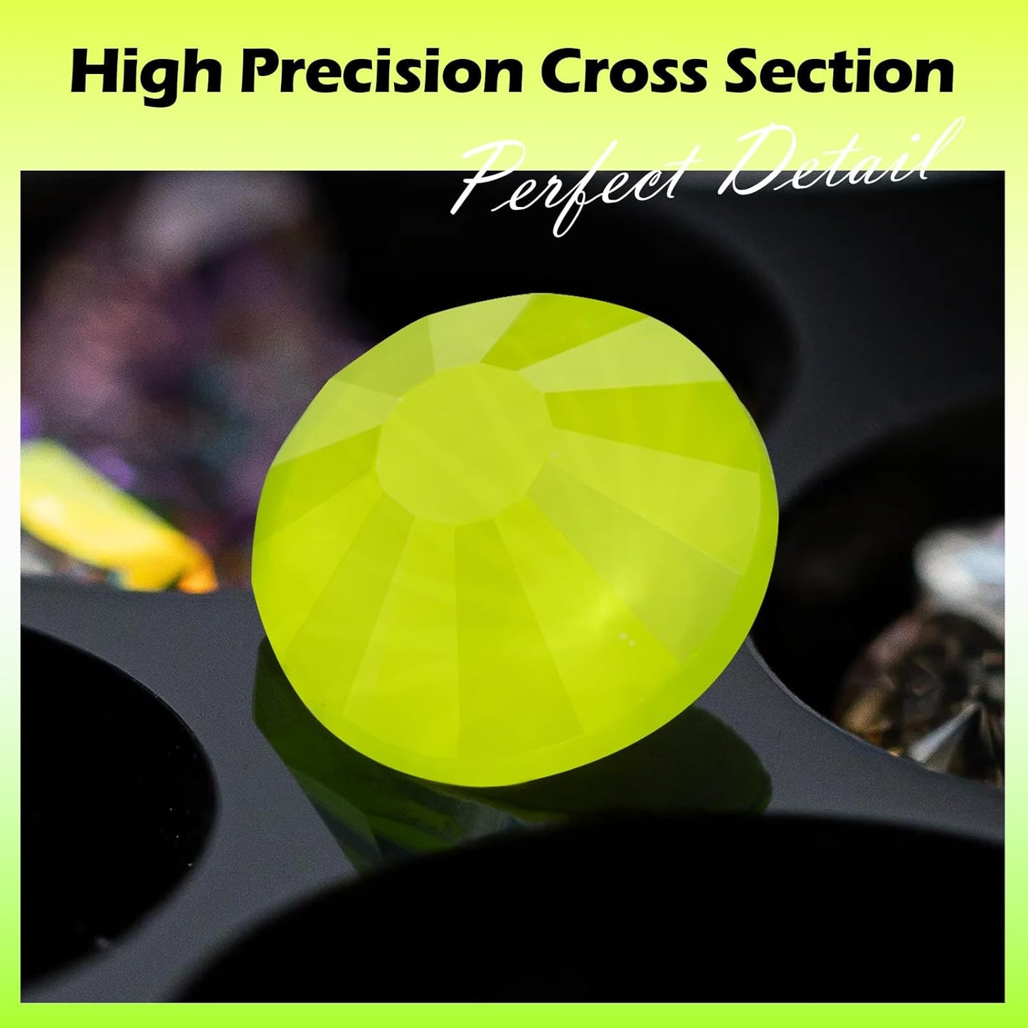 Neon Yellow Flatback Rhinestones, Glass Rhinestones for Nail Art and Craft, Glue Fix, Loose Crystal Gemstones(Neon Yellow, SS20, 1440pcs, 4.6-4.8mm)