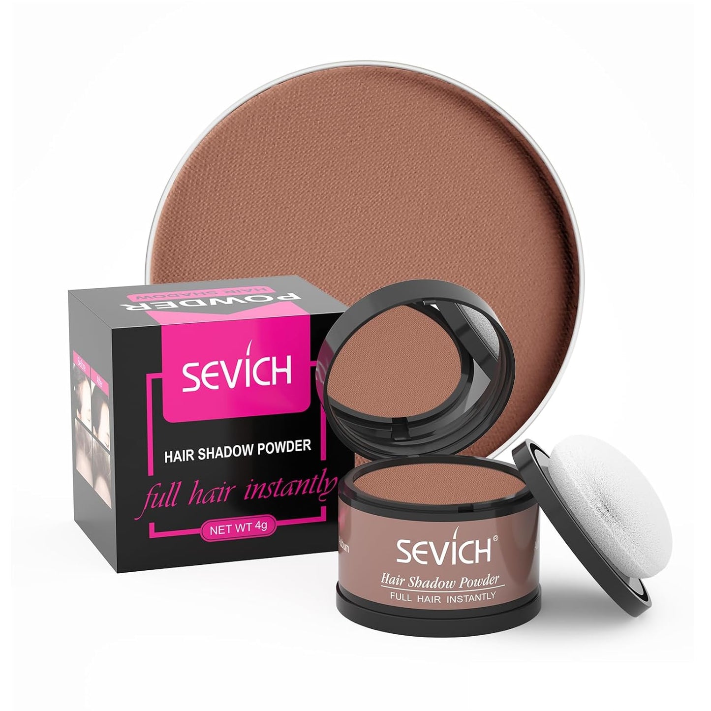 SEVICH Hairline Powder - Instantly Cover Grey Hair and Thinning Hairline, Eyebrows & Beard Line Touch Up, Windproof & Sweatproof, Auburn